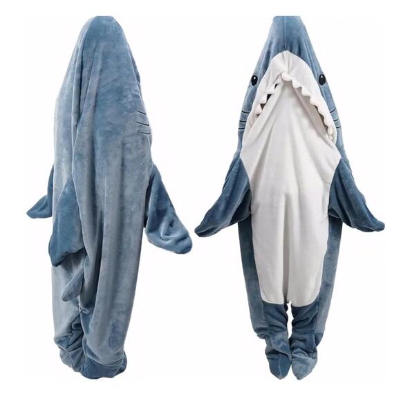 NWT Shark costume wearable blanket sz S Halloween costume Christmas gift warm - Picture 2 of 6